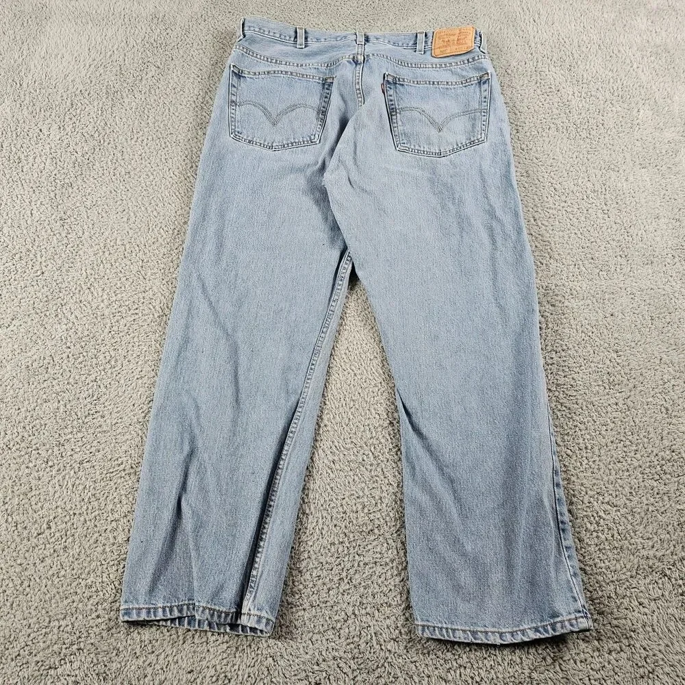 Levis 505 Jeans Mens 38x28 Blue Denim Regular Straight Grunge Y2K Vintage Casual